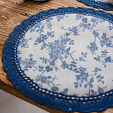 blue flower place mat
