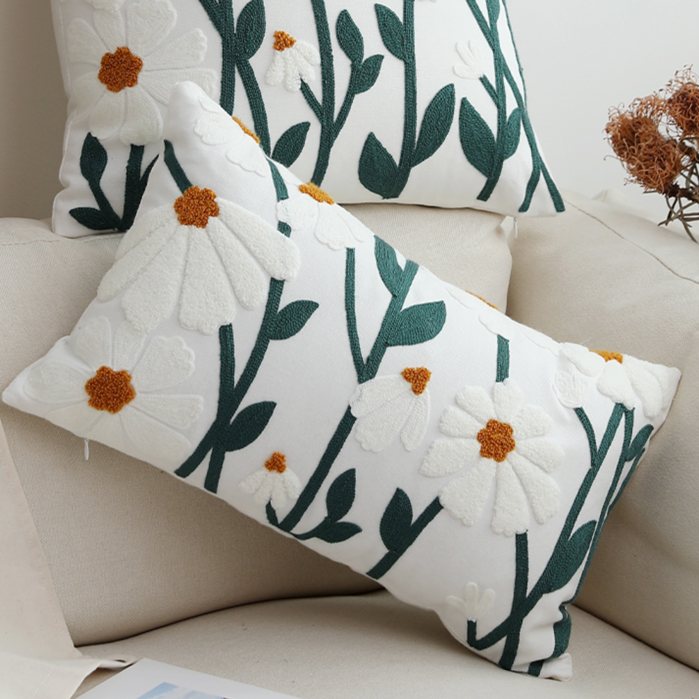 flower garden boa cushion