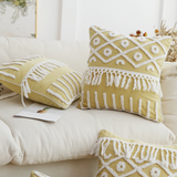 lemon fringe boa cushion