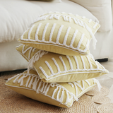 lemon fringe boa cushion