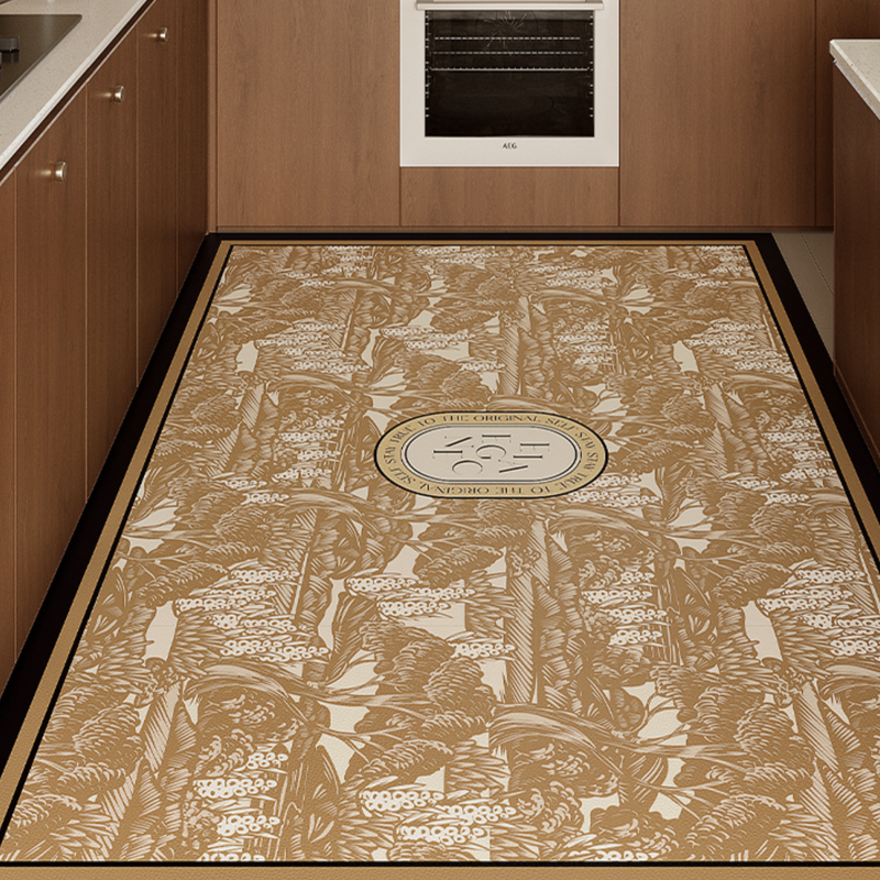 brown elegance logo kitchen mat