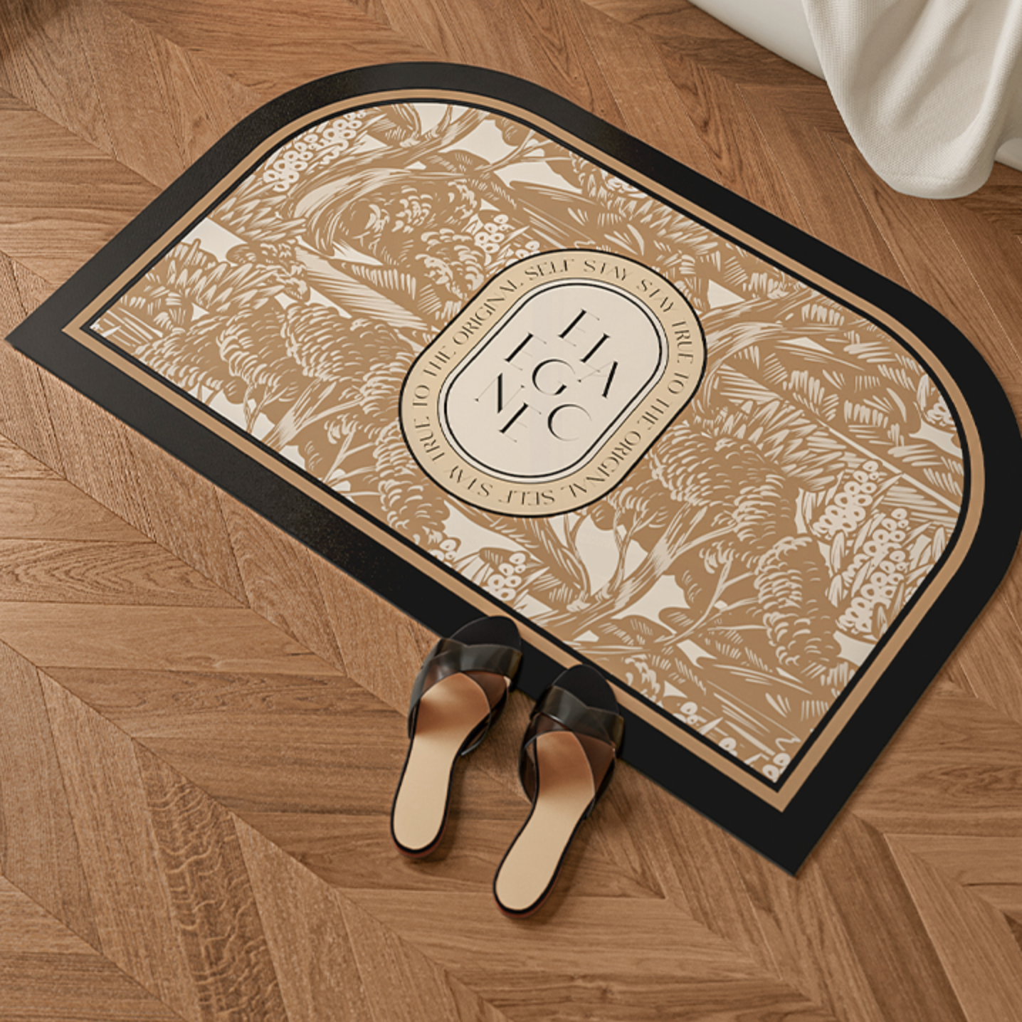 brown elegance logo door mat