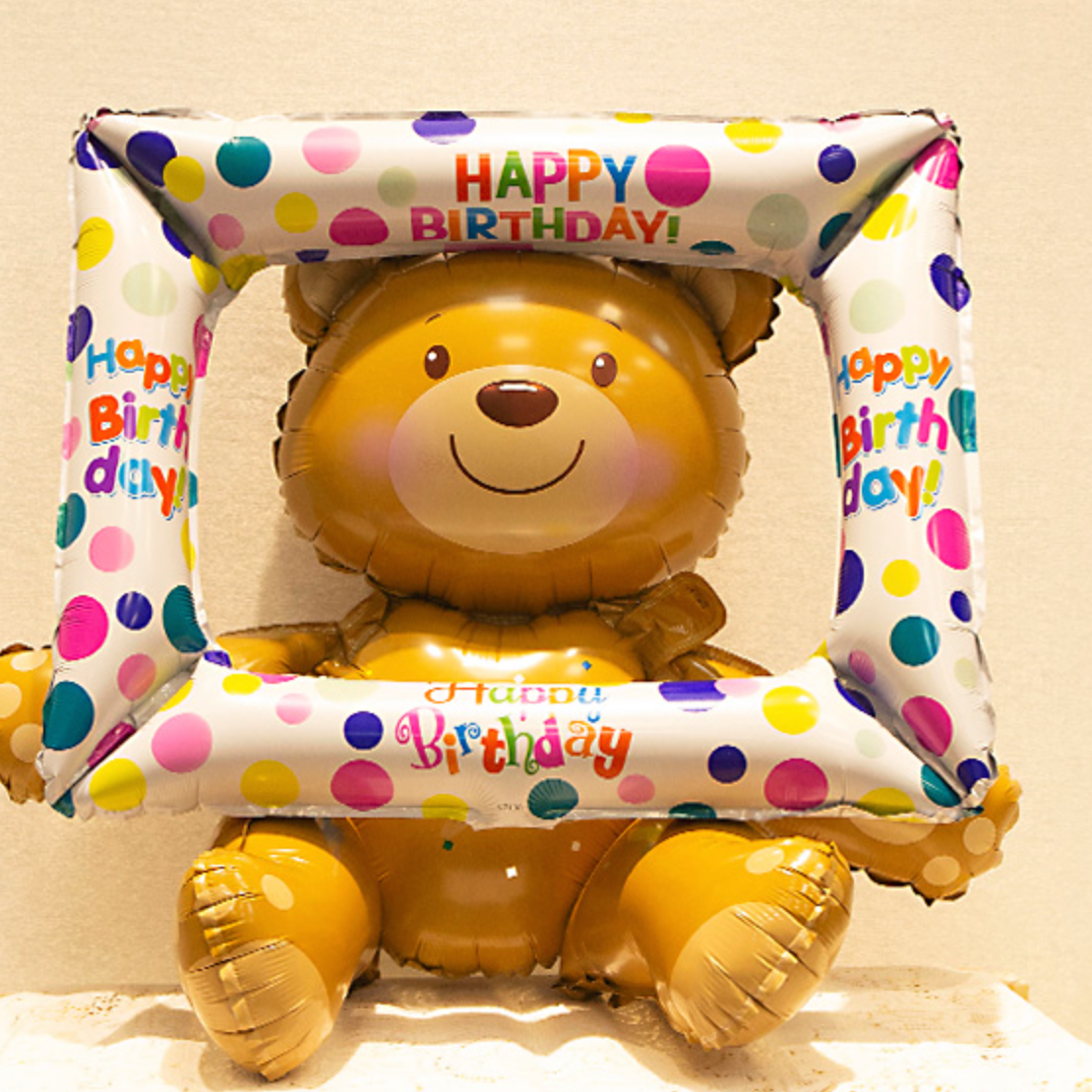 【即納】brown 3D bear sitting balloon