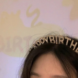 【即納】happy birthday crystal headband