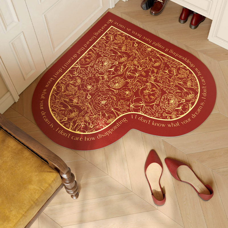 3design heart red mat