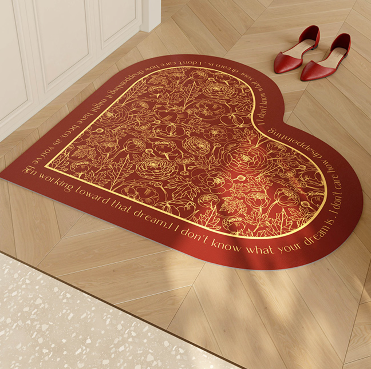 3design heart red mat