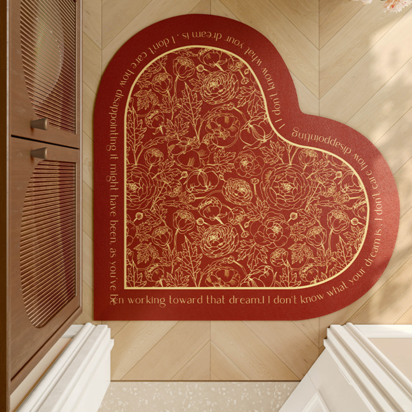 3design heart red mat
