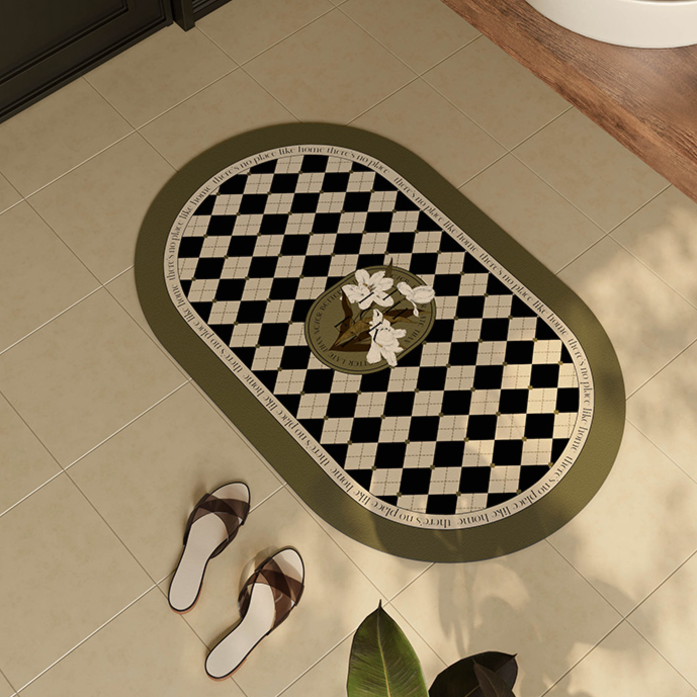 lily checker bath mat