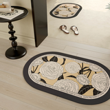 cream color rose bath mat