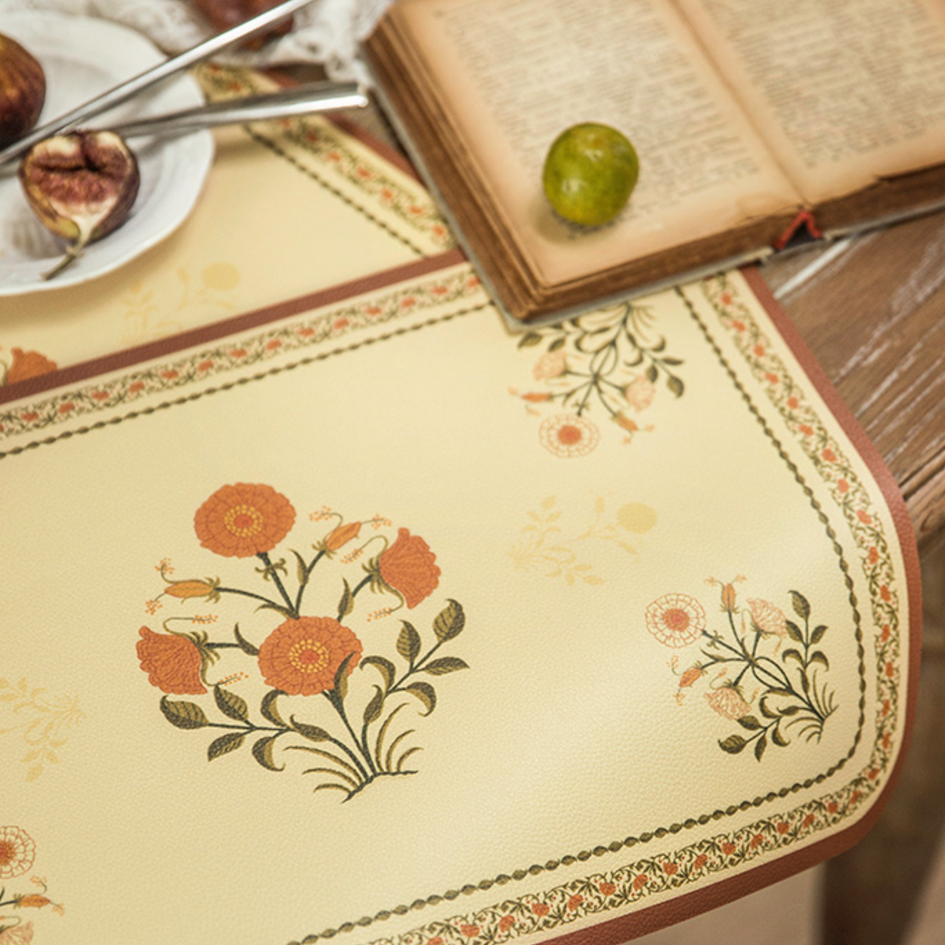 american orange flower place mat