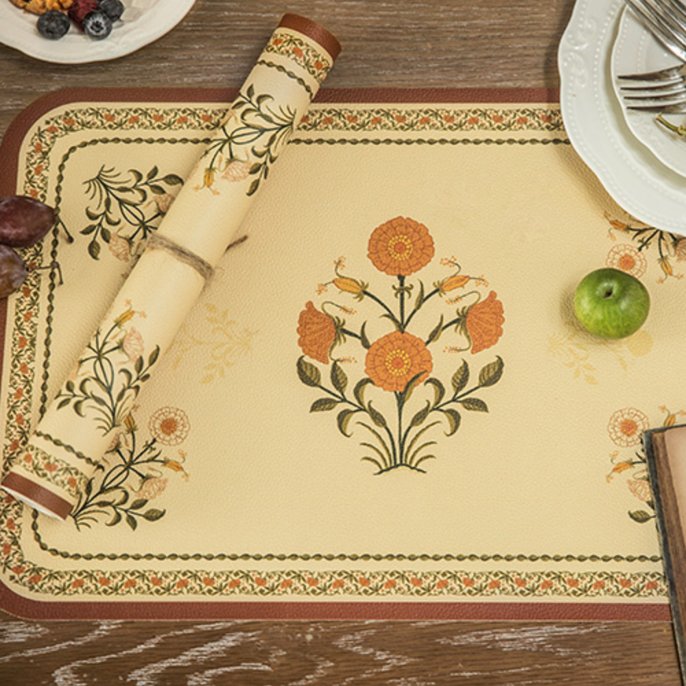 american orange flower place mat