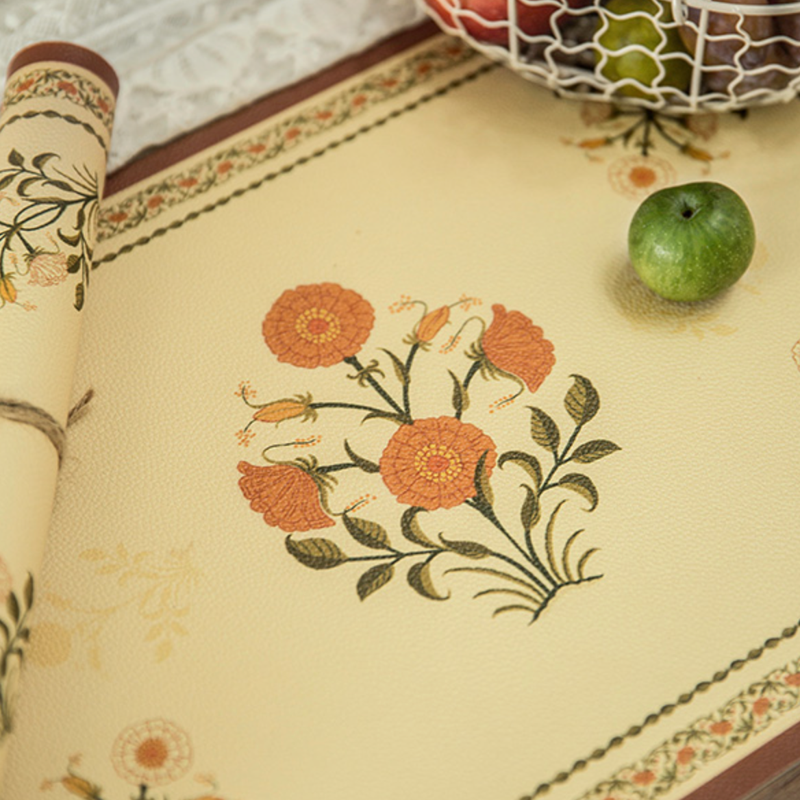 american orange flower place mat