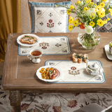 royal blue edge flower place mat
