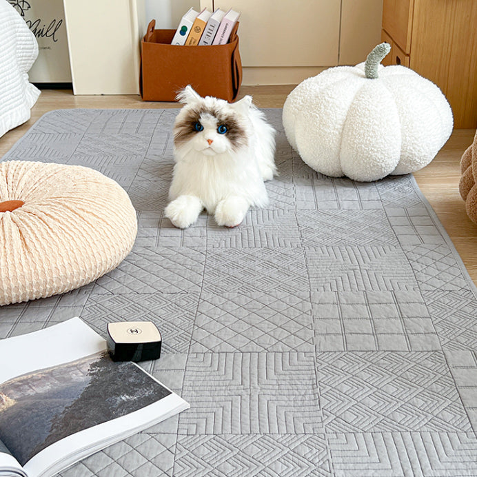 2color patchwork stitch floor mat