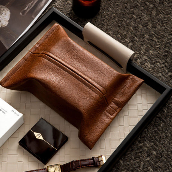 6color natural leather tissue case