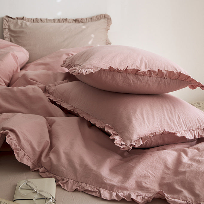 12color simple cotton frill bedlinen set