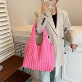 5color square puff handbag