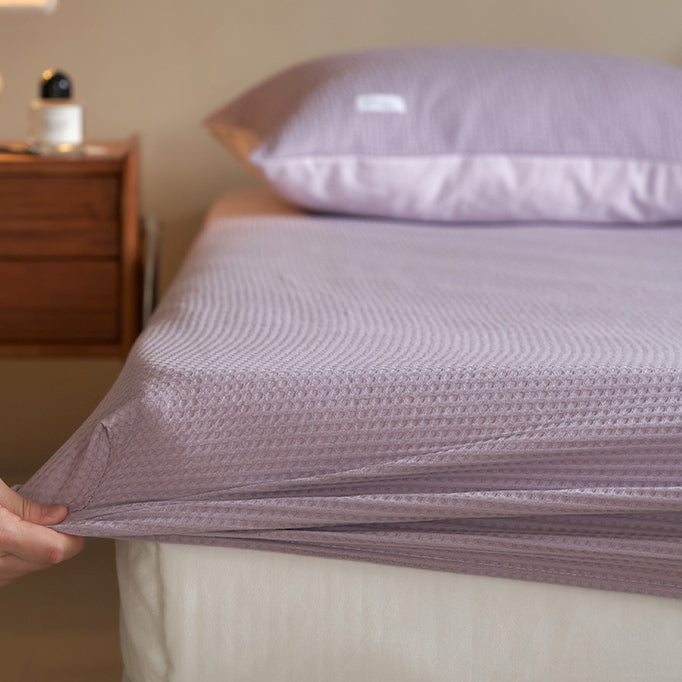 8color waffle cotton mattress sheets