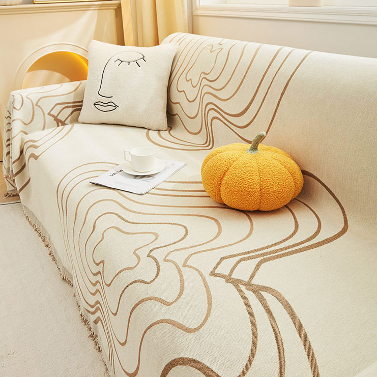 3color reversible tree ring sofa cover