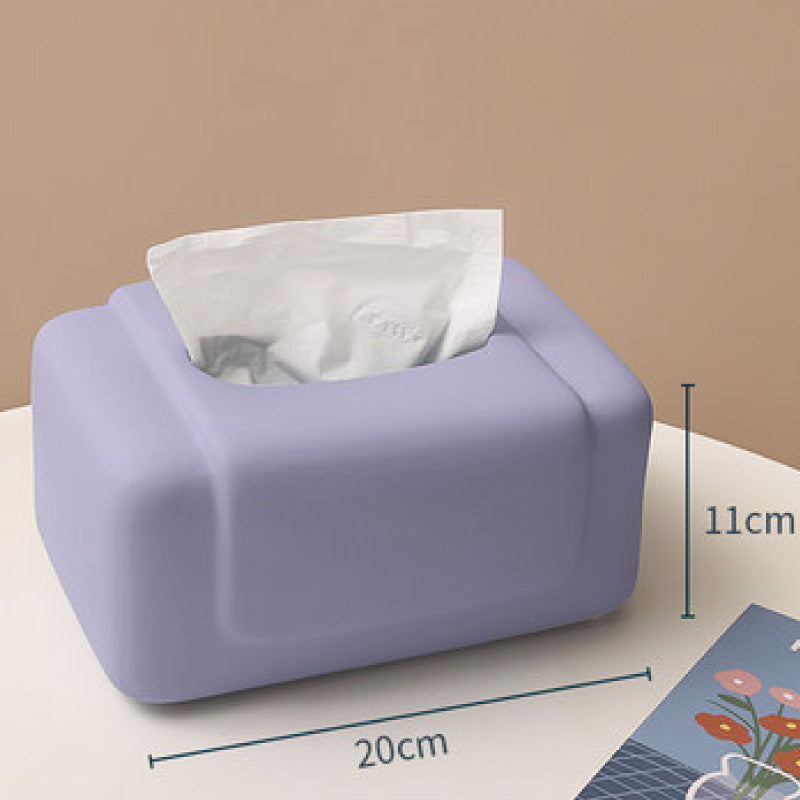 cream purple square tissue case
