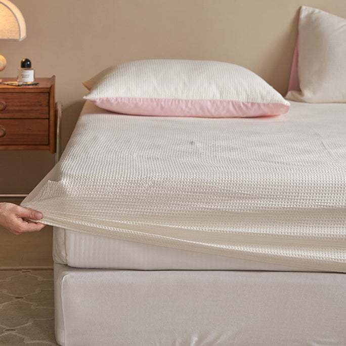 8color waffle cotton mattress sheets