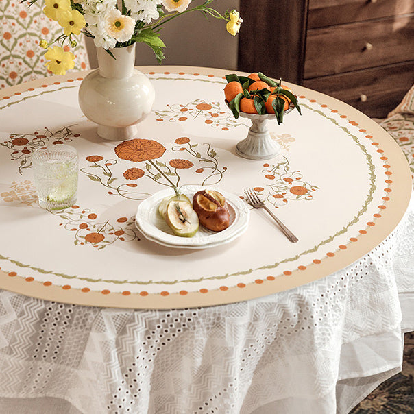 orange margarita round table mat