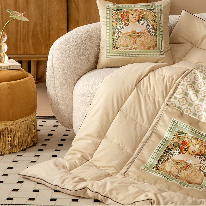 mucha whispers logo cushion & quilt cover