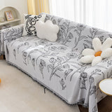 4color fringe flower sofa cover