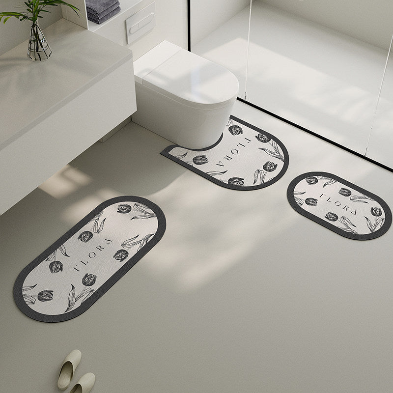 flora flower toilet mat
