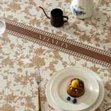 2color french flower velvety table mat