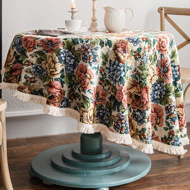 french garden flower table cloth