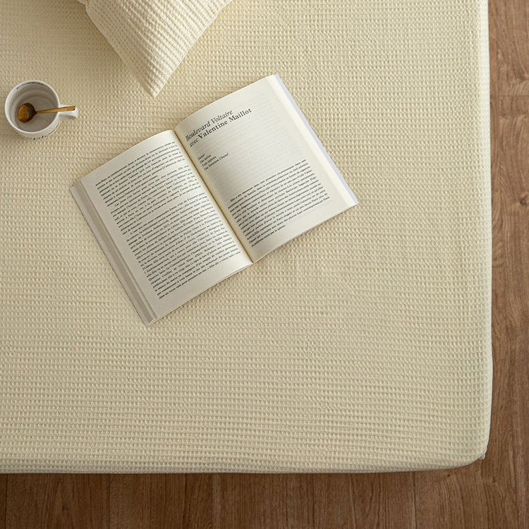 8color waffle cotton mattress sheets