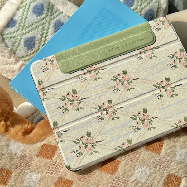 retro flower iPad case