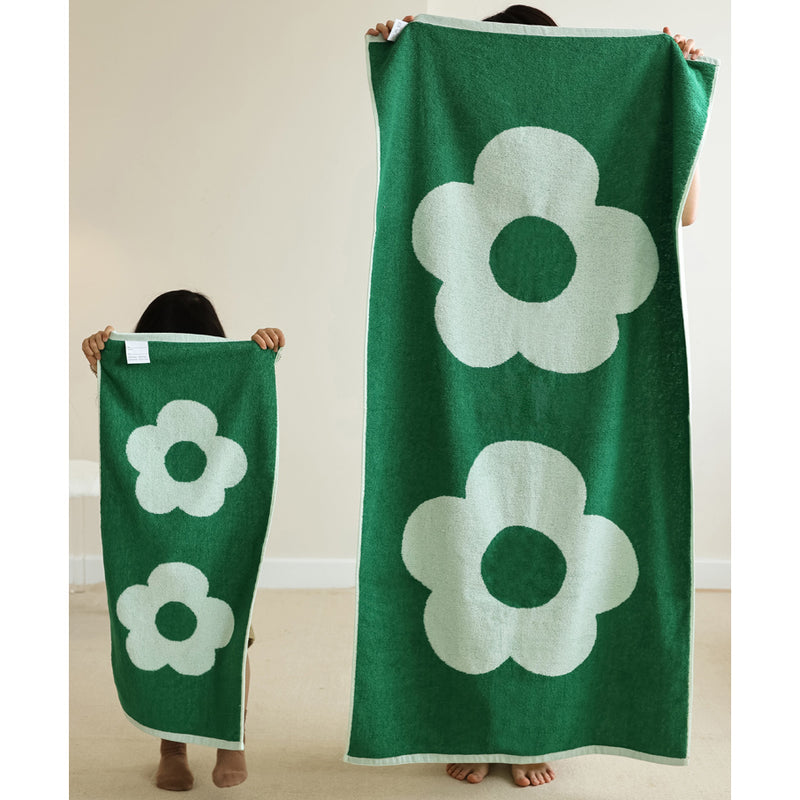 3color double flower towel