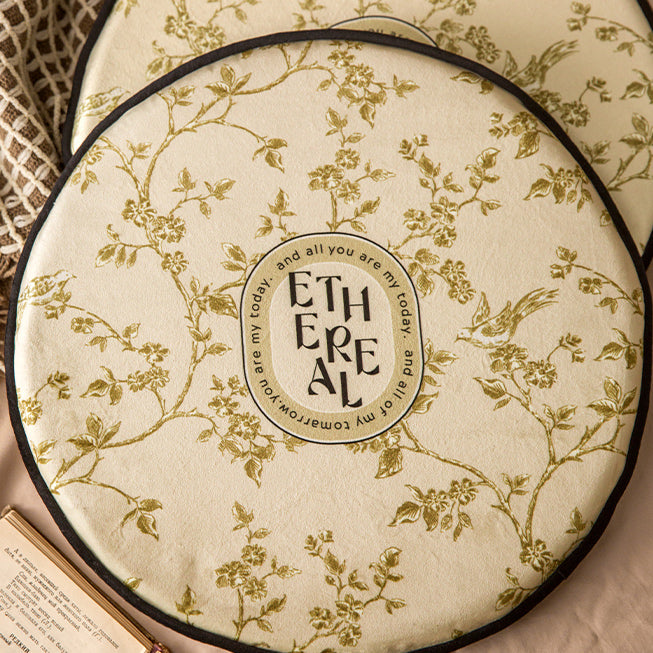 south wood beige round cushion