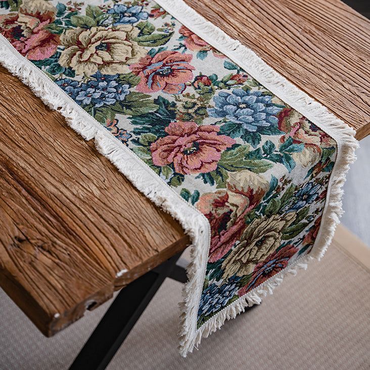 elegant rich flower table runner