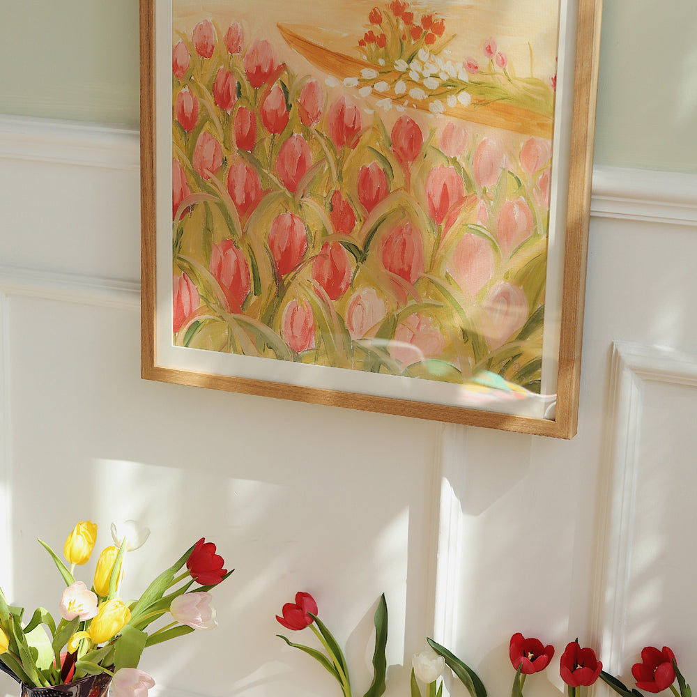 tulip boat poster & frame SET