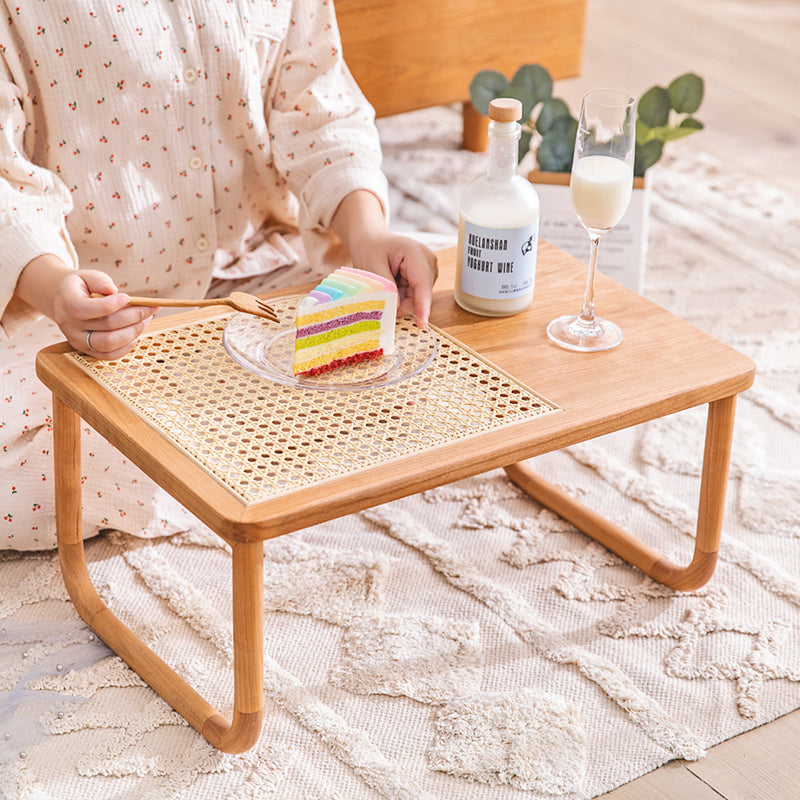 3color wood rattan mini table
