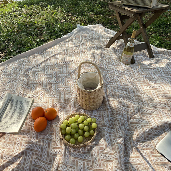 2color ribbon tile picnic cloth
