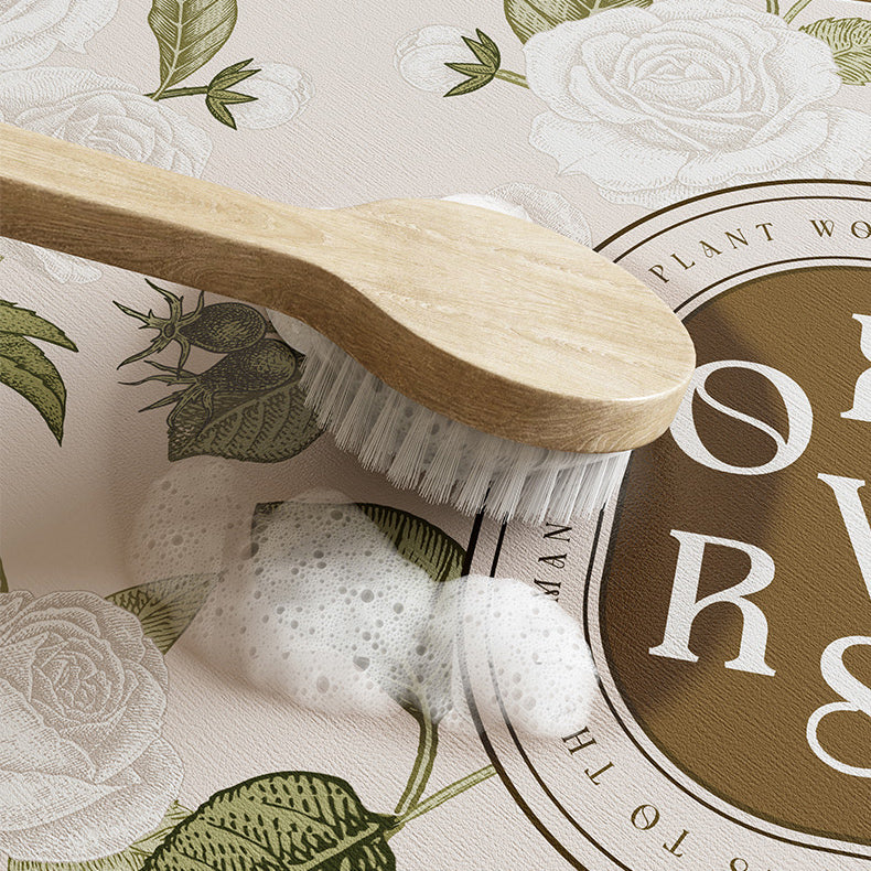 white rose bath mat