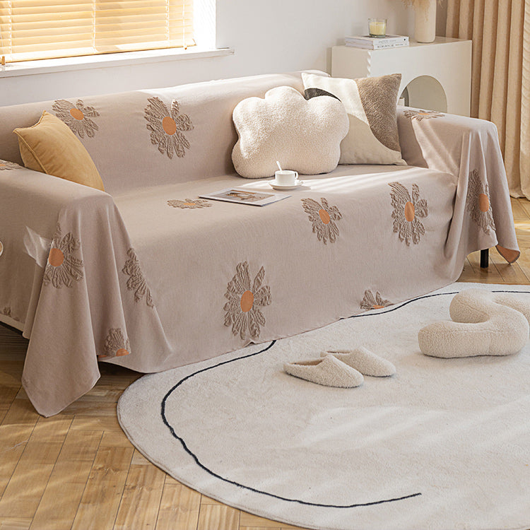 2color press flower sofa cover