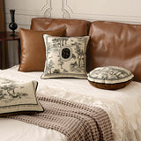 3size black toile de Jouy cushion