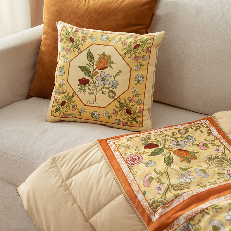 bright floral 2way quilt cushion