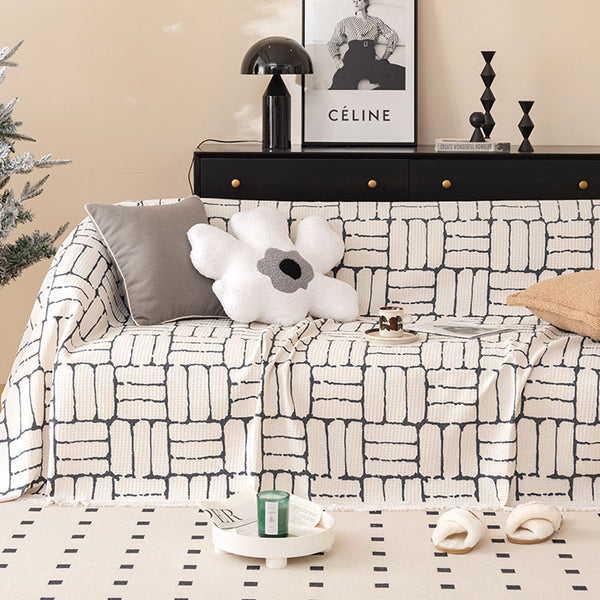 6design monotone geometry sofa cover