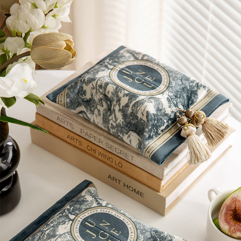 blue retro forest tissue case