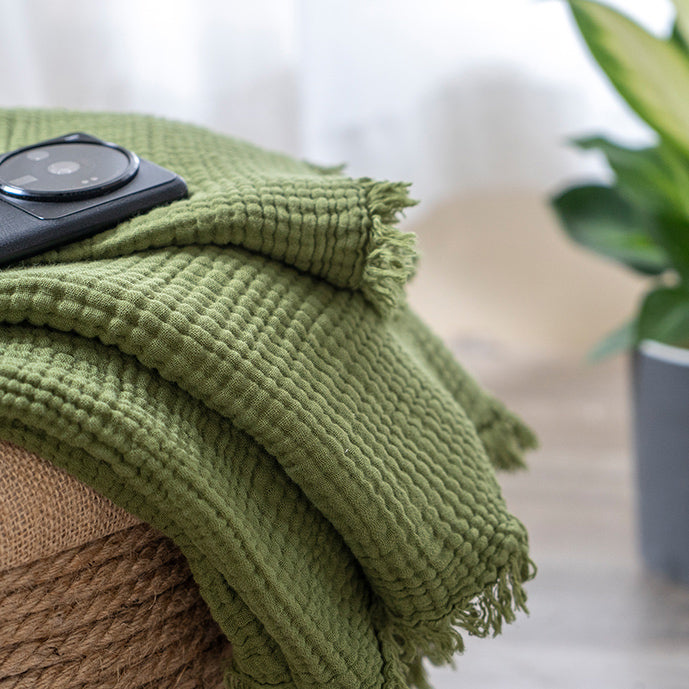 5color natural cotton blanket
