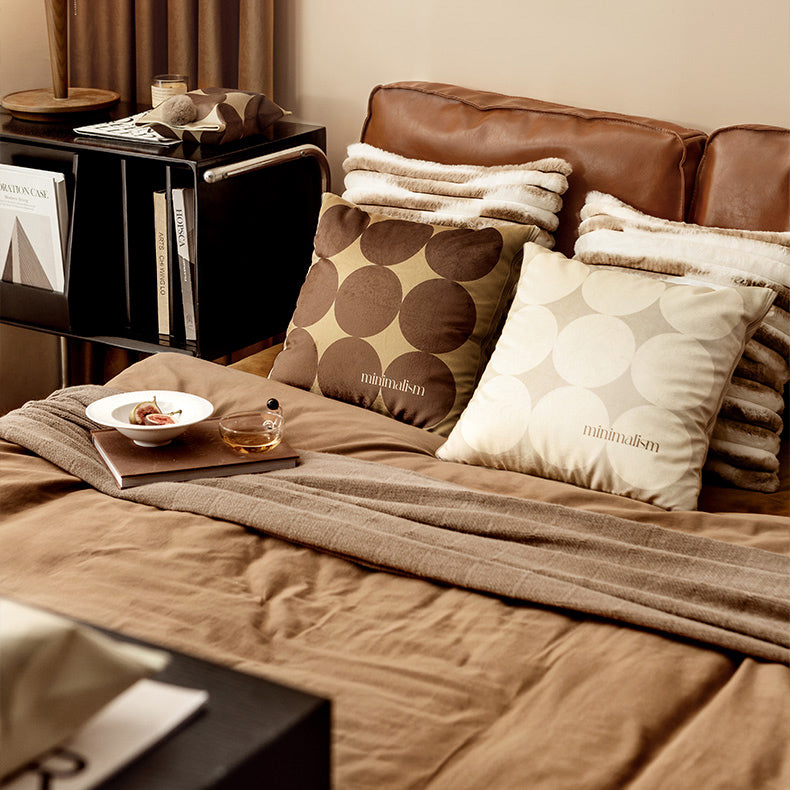 brown circle minimalism 2way quilt cushion