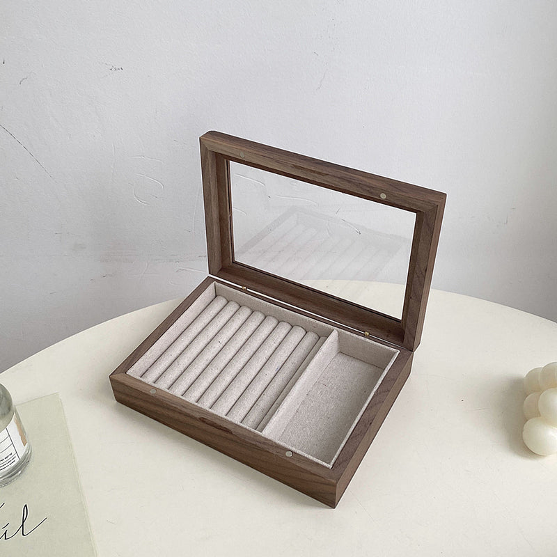 retro wood jewelry case