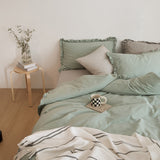 12color simple cotton frill bedlinen set