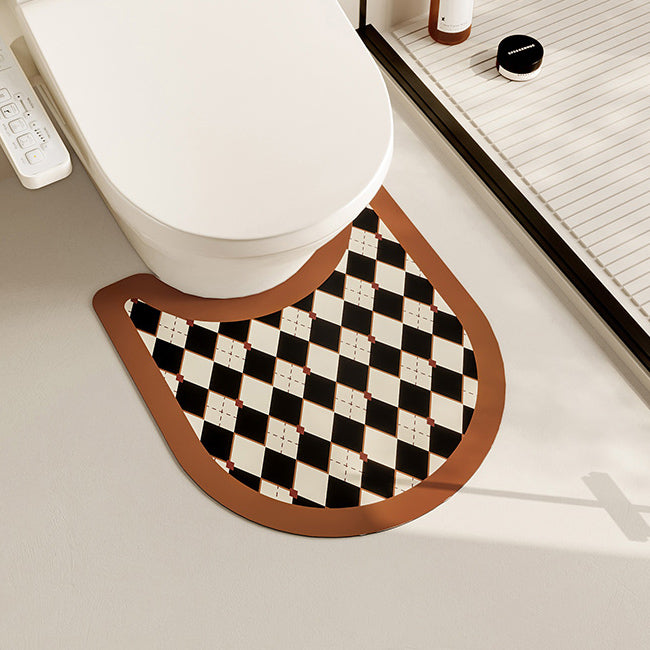 2color diamond checker toilet mat